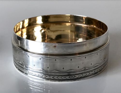 MAGNIFICENT FINE SOLID SILVER STERLING EMPIRE TRINKET BOX FRANCE 1838 - ADDITIONAL PHOTO 3