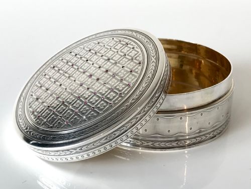 MAGNIFICENT FINE SOLID SILVER STERLING EMPIRE TRINKET BOX FRANCE 1838 - ADDITIONAL PHOTO 4