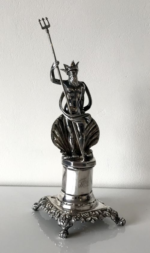 magnificent solid silver neptune toothpick holder portuguese porto paliteiro circa 1845 - CATEGORY: ANTIQUE SILVER - DATED 19TH CENTURY