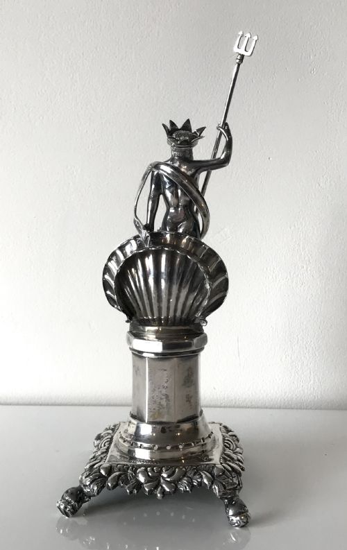 MAGNIFICENT SOLID SILVER NEPTUNE TOOTHPICK HOLDER PORTUGUESE PORTO PALITEIRO CIRCA 1845 - ADDITIONAL PHOTO 1