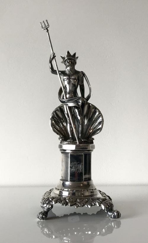 MAGNIFICENT SOLID SILVER NEPTUNE TOOTHPICK HOLDER PORTUGUESE PORTO PALITEIRO CIRCA 1845 - ADDITIONAL PHOTO 3