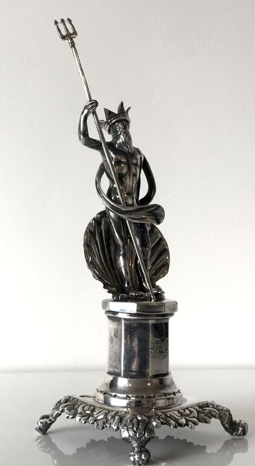 MAGNIFICENT SOLID SILVER NEPTUNE TOOTHPICK HOLDER PORTUGUESE PORTO PALITEIRO CIRCA 1845 - ADDITIONAL PHOTO 4