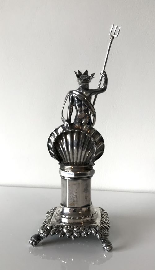 MAGNIFICENT SOLID SILVER NEPTUNE TOOTHPICK HOLDER PORTUGUESE PORTO PALITEIRO CIRCA 1845 - ADDITIONAL PHOTO 6