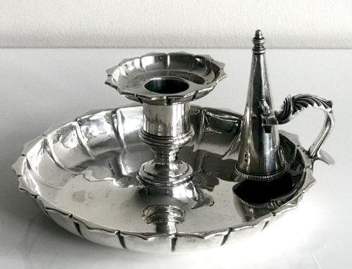 MAGNIFICENT SOLID SILVER STERLING CHAMBERSTICK BIRMINGHAM 1845 - ADDITIONAL PHOTO 6