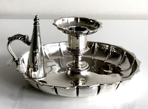 MAGNIFICENT SOLID SILVER STERLING CHAMBERSTICK BIRMINGHAM 1845 - ADDITIONAL PHOTO 7