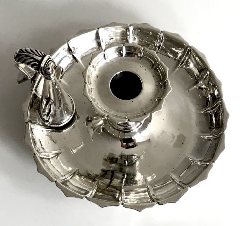 MAGNIFICENT SOLID SILVER STERLING CHAMBERSTICK BIRMINGHAM 1845 - ADDITIONAL PHOTO 8