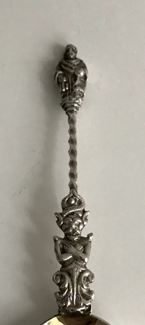 VICTORIAN BOXED SOLID SILVER STERLING NOVELTY APOSTLE AND DEVIL GILT SPOONS - ADDITIONAL PHOTO 6