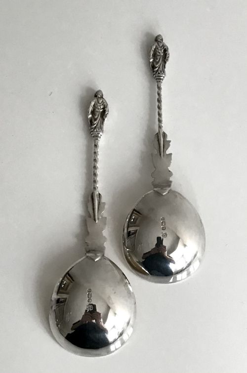 VICTORIAN BOXED SOLID SILVER STERLING NOVELTY APOSTLE AND DEVIL GILT SPOONS - ADDITIONAL PHOTO 9
