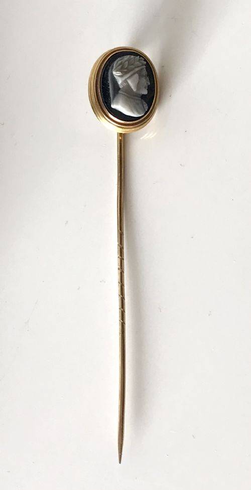 MAGNIFICENT ITALIAN CAMEO RELIGIOUS STICK PIN BROOCH 18TH CENTURY ITALY GEORGIAN - ADDITIONAL PHOTO 3