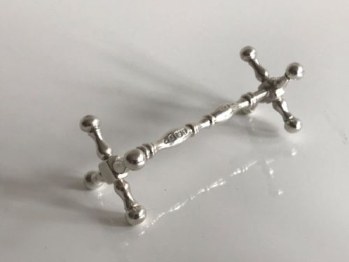 ANTIQUE PAIR SOLID SILVER STERLING KNIFE RESTS LONDON 1832 WILLIAM IV - ADDITIONAL PHOTO 2