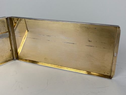 ANTIQUE ART DECO SOLID SILVER STERLING AUSTRIAN CIGARETTE CASE 17CM - ADDITIONAL PHOTO 1