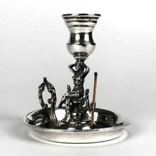 MAGNIFICENT SOLID SILVER STERLING CHAMBERSTICK CANDLESTICK SPAIN - ADDITIONAL PHOTO 5