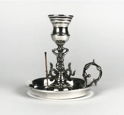 MAGNIFICENT SOLID SILVER STERLING CHAMBERSTICK CANDLESTICK SPAIN - ADDITIONAL PHOTO 6