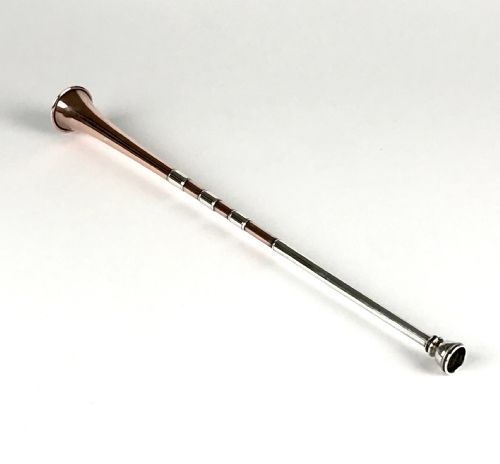 MAGNIFICENT SOLID SILVER STERLING HUNTING HORN CHESTER 1913 305CM - ADDITIONAL PHOTO 1