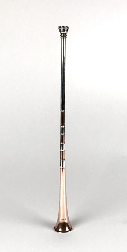 MAGNIFICENT SOLID SILVER STERLING HUNTING HORN CHESTER 1913 305CM - ADDITIONAL PHOTO 3