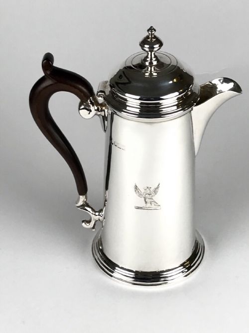 SOLID SILVER EDWARDIAN SOLID SILVER COFFEE POT LONDON 1920 - ADDITIONAL PHOTO 3