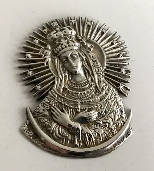 RAKE SOLID SILVER OUR LADY OF SORROWS 18TH CENTURY PORTUGUESE RELIGIOUS MEDAL - ADDITIONAL PHOTO 2