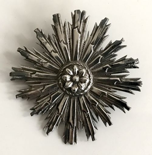 rare 18th century solid silver religious portuguese devotional brooch pin - CATEGORY: ANTIQUE JEWELLERY - DATED 18TH CENTURY