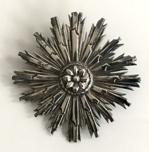 RARE 18TH CENTURY SOLID SILVER RELIGIOUS PORTUGUESE DEVOTIONAL BROOCH PIN - ADDITIONAL PHOTO 1