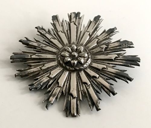 RARE 18TH CENTURY SOLID SILVER RELIGIOUS PORTUGUESE DEVOTIONAL BROOCH PIN - ADDITIONAL PHOTO 2