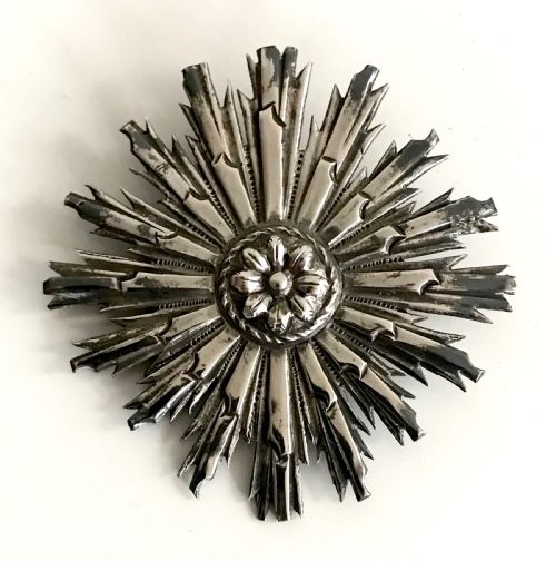 RARE 18TH CENTURY SOLID SILVER RELIGIOUS PORTUGUESE DEVOTIONAL BROOCH PIN - ADDITIONAL PHOTO 4