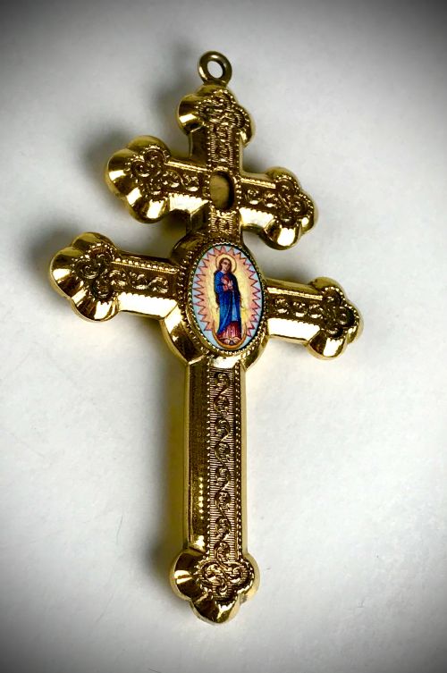 MAGNIFICENT 19TH CENTURY SILVER GILT SAINT DENIS OF PARIS RELIQUARY CROSS RELIC - ADDITIONAL PHOTO 1