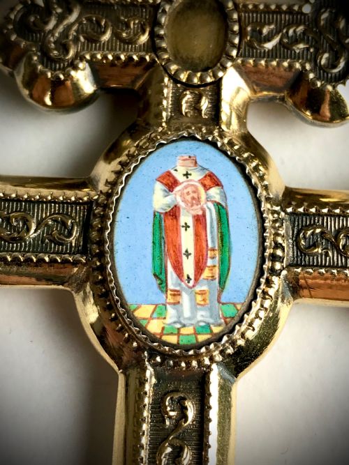 MAGNIFICENT 19TH CENTURY SILVER GILT SAINT DENIS OF PARIS RELIQUARY CROSS RELIC - ADDITIONAL PHOTO 3