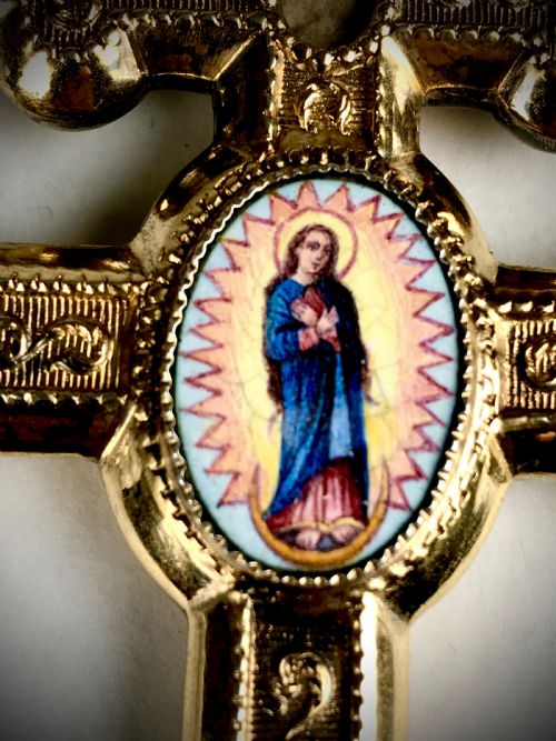 MAGNIFICENT 19TH CENTURY SILVER GILT SAINT DENIS OF PARIS RELIQUARY CROSS RELIC - ADDITIONAL PHOTO 5