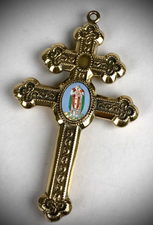 MAGNIFICENT 19TH CENTURY SILVER GILT SAINT DENIS OF PARIS RELIQUARY CROSS RELIC - ADDITIONAL PHOTO 6