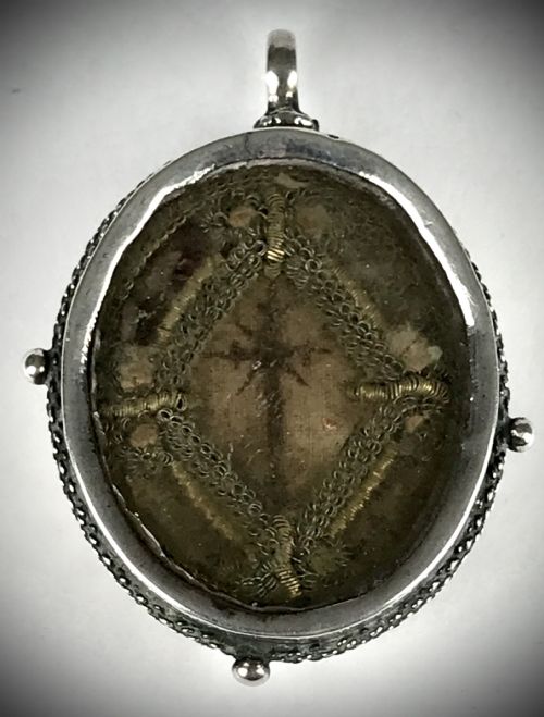 antique silver 17th century true cross reliquary spain - CATEGORY: ANTIQUE JEWELLERY - DATED 17TH CENTURY