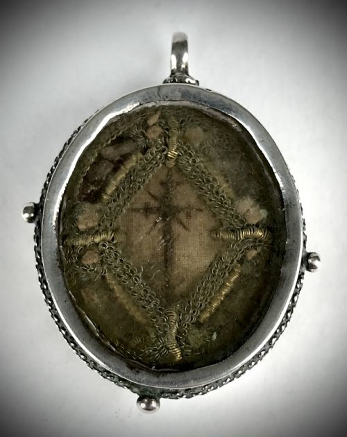 ANTIQUE SILVER 17TH CENTURY TRUE CROSS RELIQUARY SPAIN - ADDITIONAL PHOTO 2