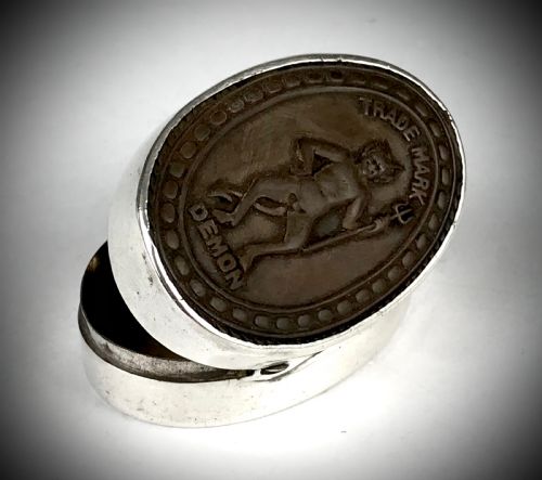 NOVELTY VICTORIAN SOLID SILVER DEMON SNUFF BOX 1897 - ADDITIONAL PHOTO 8