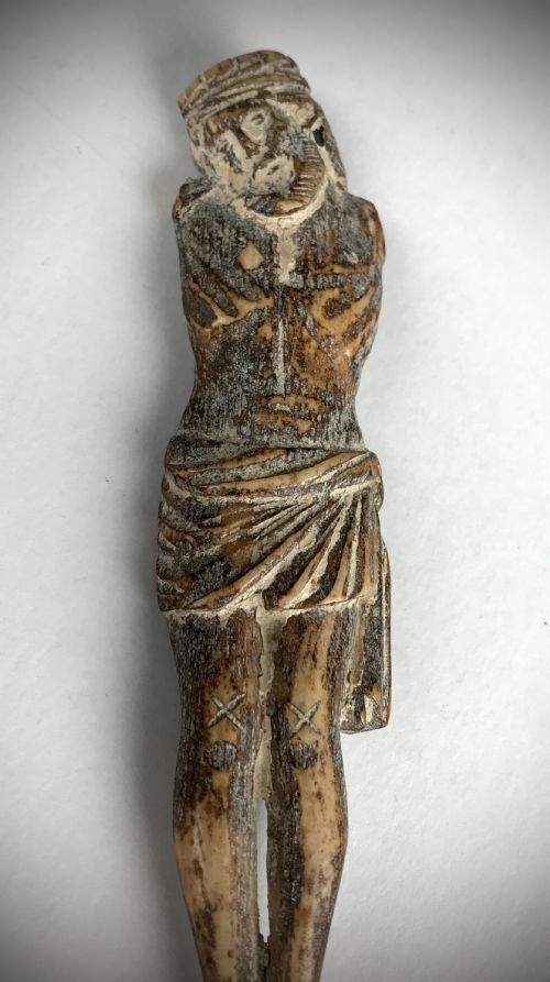 ANTIQUE BONE 16TH CENTURY CORPUS CHRISTI CHRIST - ADDITIONAL PHOTO 3