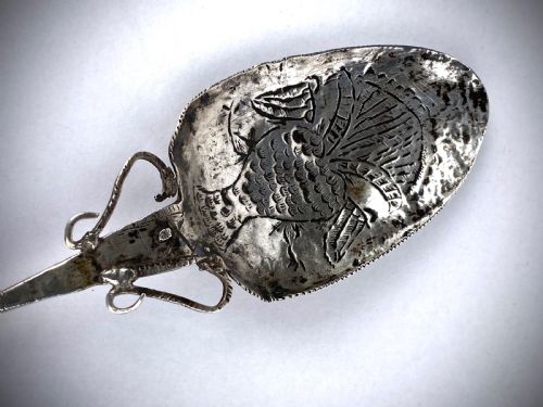 QUECHUA SOUTH AMERICAN INDIAN SHAWL PIN BROOCH SOLID SILVER 18TH C - ADDITIONAL PHOTO 1