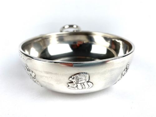 RARE SOLID SILVER FRENCH 18TH C TASTEVIN 277G PARIS 1764 WINE TASTER LOUIS XV - ADDITIONAL PHOTO 1