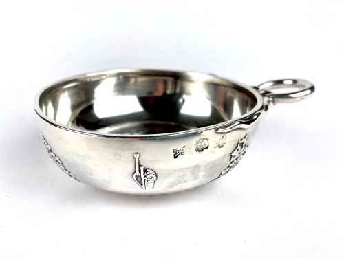 RARE SOLID SILVER FRENCH 18TH C TASTEVIN 277G PARIS 1764 WINE TASTER LOUIS XV - ADDITIONAL PHOTO 12