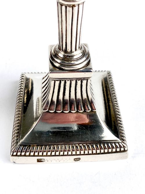 MAGNIFICENT SOLID SILVER PAIR CANDLESTICKS 690G PORTO PORTUGAL 1810 GEORGIAN - ADDITIONAL PHOTO 7