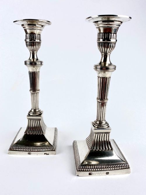MAGNIFICENT SOLID SILVER PAIR CANDLESTICKS 690G PORTO PORTUGAL 1810 GEORGIAN - ADDITIONAL PHOTO 8
