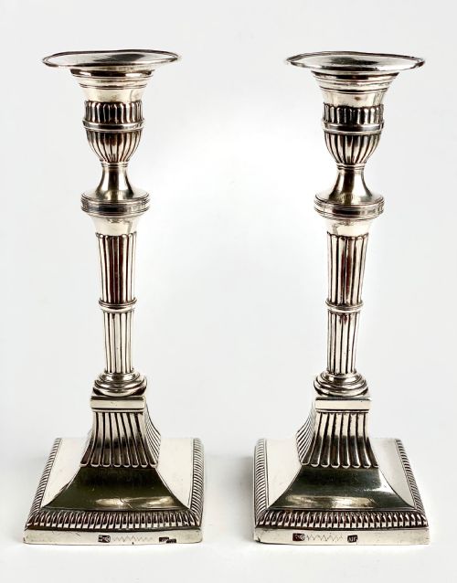 MAGNIFICENT SOLID SILVER PAIR CANDLESTICKS 690G PORTO PORTUGAL 1810 GEORGIAN - ADDITIONAL PHOTO 9