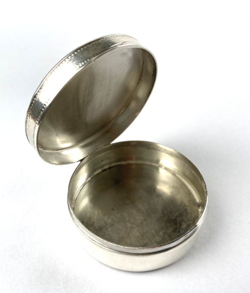 ANTIQUE SOLID SILVER STERLING GUILLOCHE ENAMEL TRINKET BOX ART DECO 950 SILVER - ADDITIONAL PHOTO 6