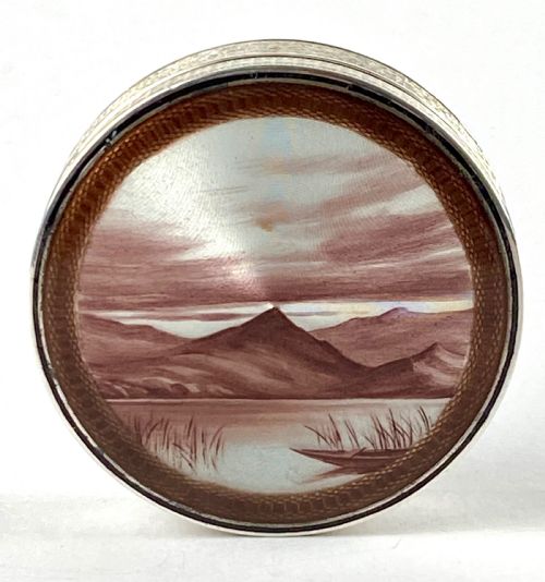 ART DECO SOLID SILVER AUSTRO HUNGARIAN GUILLOCHE ENAMEL TRINKET PILL BOX - ADDITIONAL PHOTO 3
