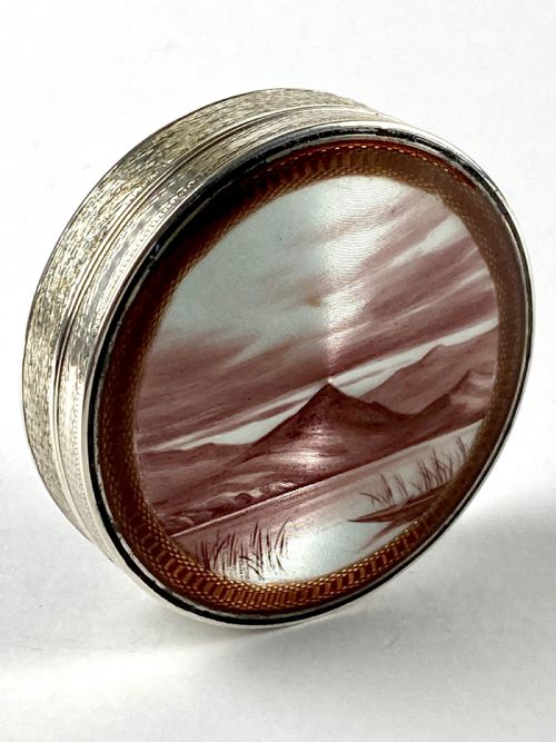 ART DECO SOLID SILVER AUSTRO HUNGARIAN GUILLOCHE ENAMEL TRINKET PILL BOX - ADDITIONAL PHOTO 4