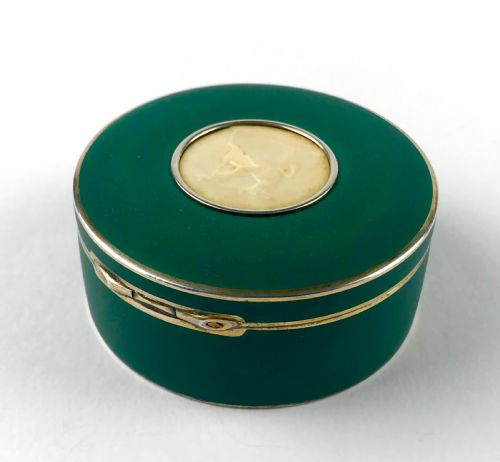 MAGNIFICENT SOLID SILVER PILL TRINKET BOX AUSTRO HUNGARIAN ART DECO - ADDITIONAL PHOTO 2