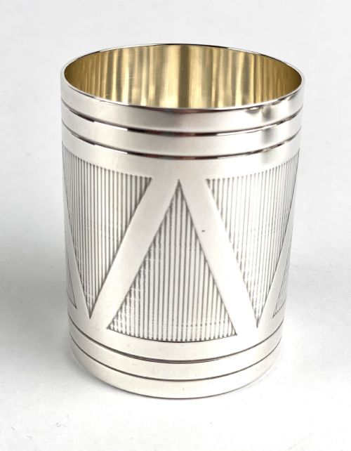 silver puifurcat france wine beaker tumbler - CATEGORY: ANTIQUE SILVER - DATED 1930