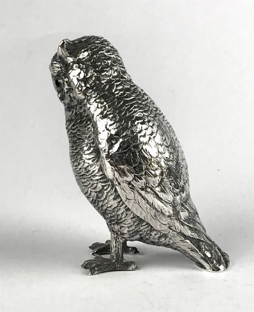 ANTIQUE MAGNIFICENT SOLID SILVER STERLING OWL 216G GERMANY CIRCA 1930 - ADDITIONAL PHOTO 5