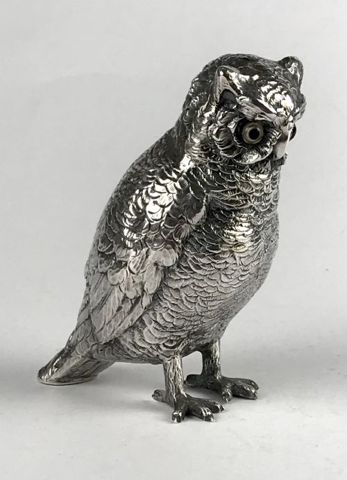 ANTIQUE MAGNIFICENT SOLID SILVER STERLING OWL 216G GERMANY CIRCA 1930 - ADDITIONAL PHOTO 6