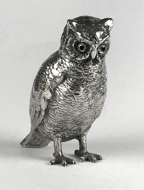 ANTIQUE MAGNIFICENT SOLID SILVER STERLING OWL 216G GERMANY CIRCA 1930 - ADDITIONAL PHOTO 7