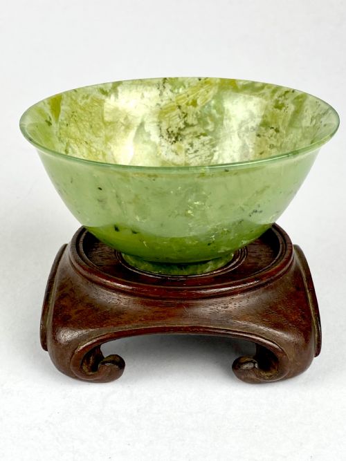 chinese oriental antique spinach jade bowl circa 1880 no2 - CATEGORY: ANTIQUE MISCELLANEOUS - DATED 19TH CENTURY