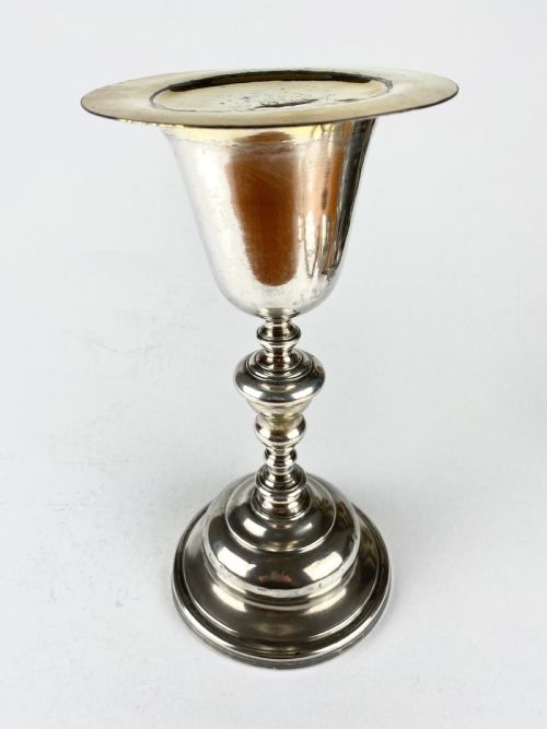 magnificent rare 17th18th century solid silver religious chalice and paten - CATEGORY: ANTIQUE SILVER - DATED 18TH CENTURY