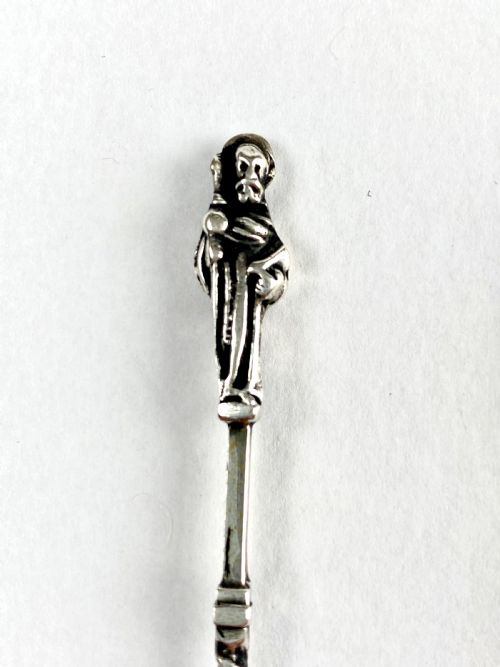 SOLID SILVER STERLING SET 12 DUTCH APOSTLE COFFEE SPOONS 19TH CENTURY - ADDITIONAL PHOTO 2